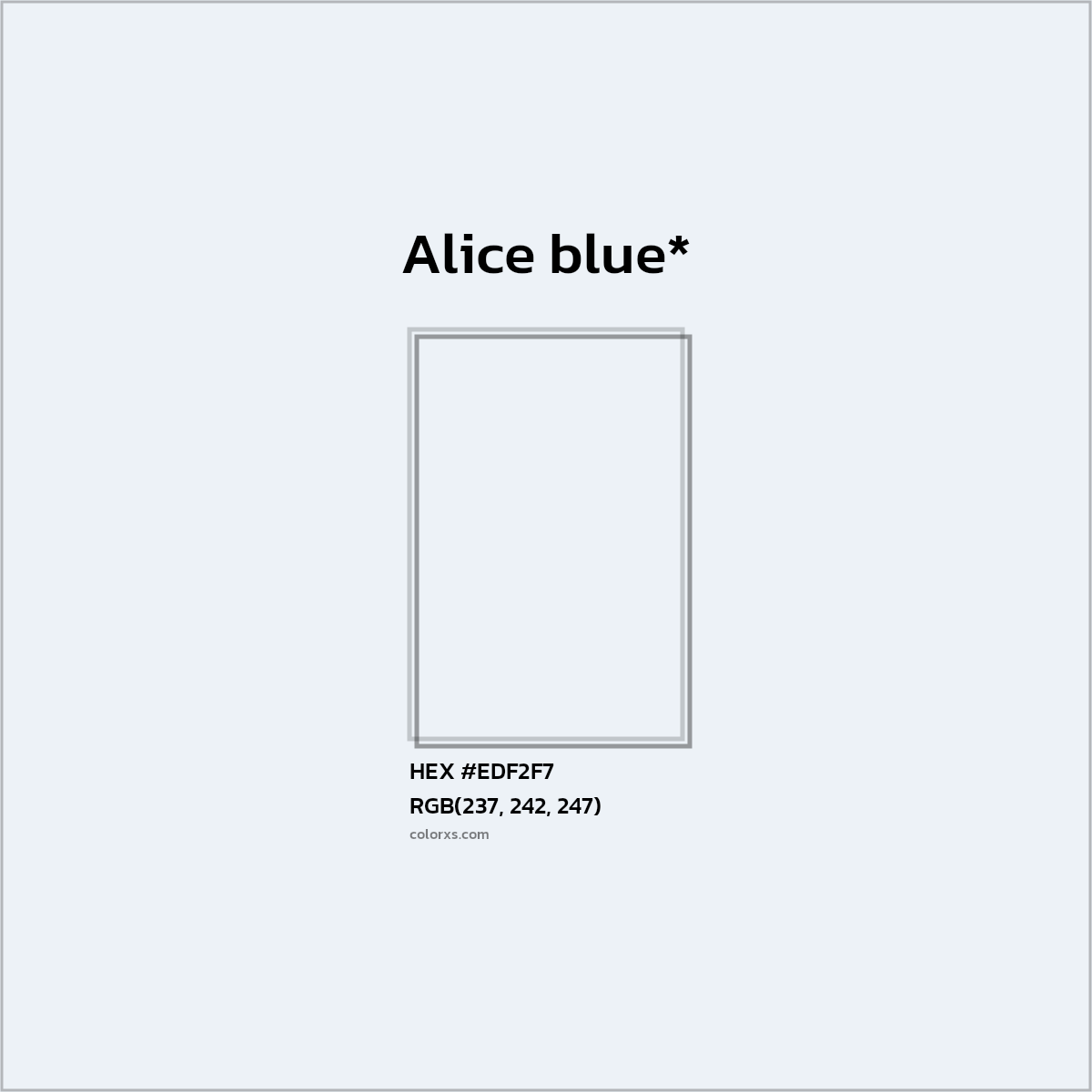 HEX #EDF2F7 Color Name, Color Code, Palettes, Similar Paints, Images