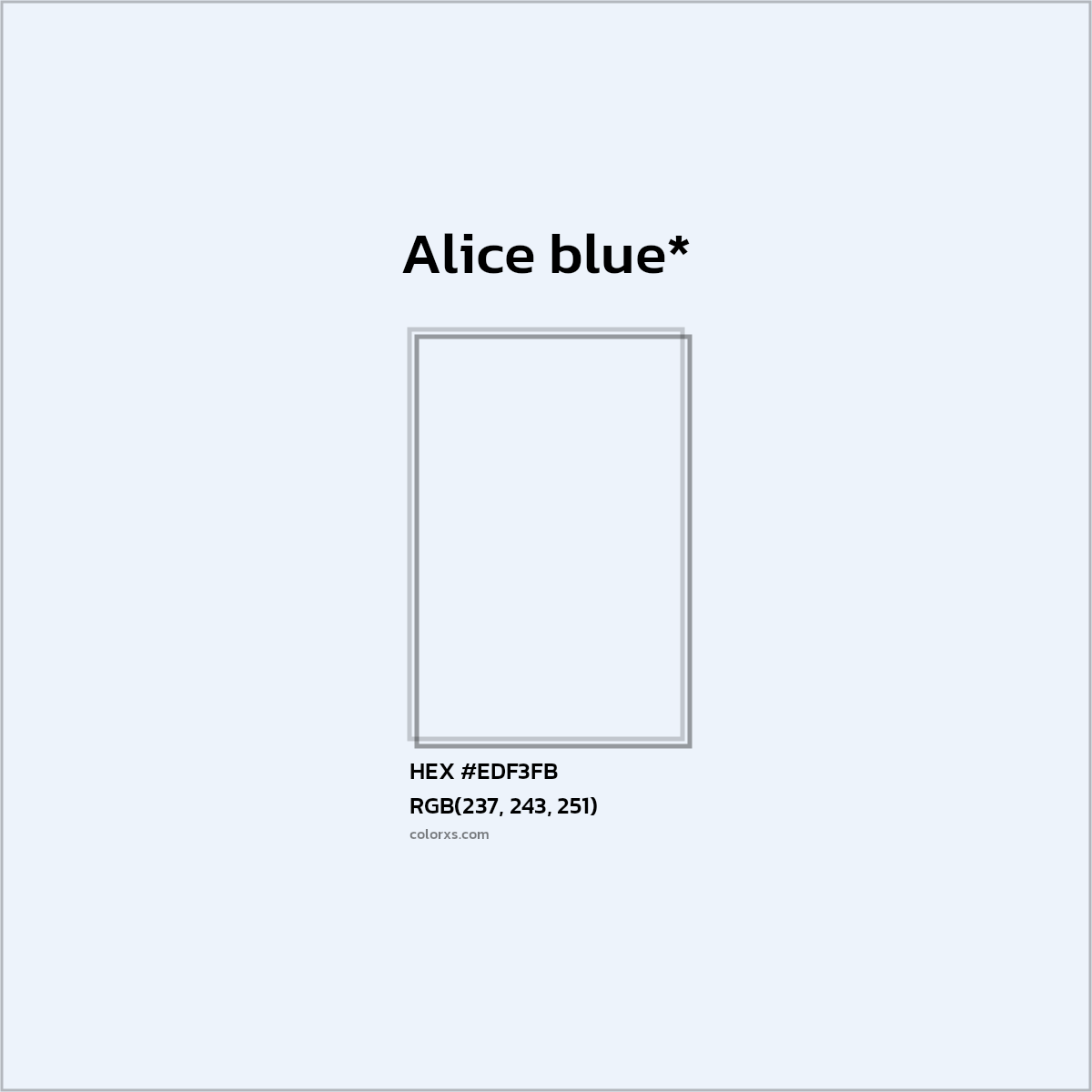 HEX #EDF3FB Color Name, Color Code, Palettes, Similar Paints, Images