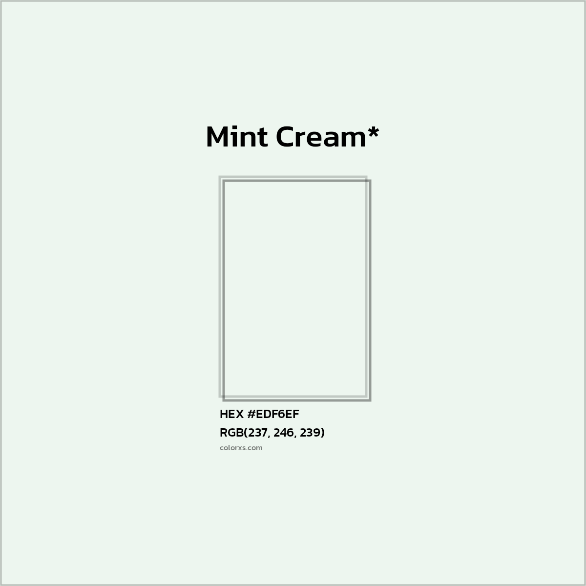 HEX #EDF6EF Color Name, Color Code, Palettes, Similar Paints, Images