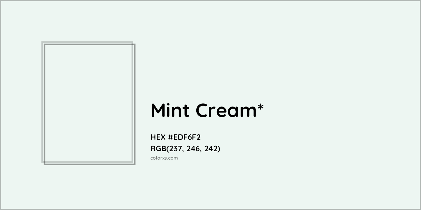 HEX #EDF6F2 Color Name, Color Code, Palettes, Similar Paints, Images