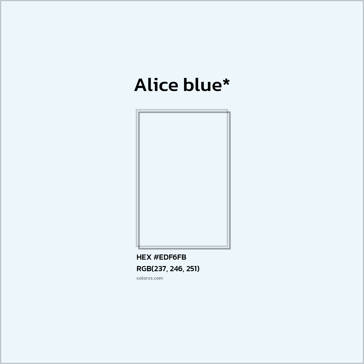 HEX #EDF6FB Color Name, Color Code, Palettes, Similar Paints, Images