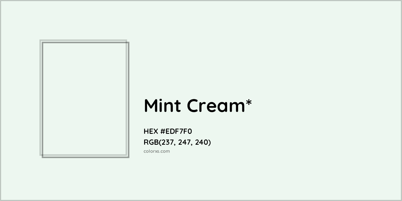 HEX #EDF7F0 Color Name, Color Code, Palettes, Similar Paints, Images
