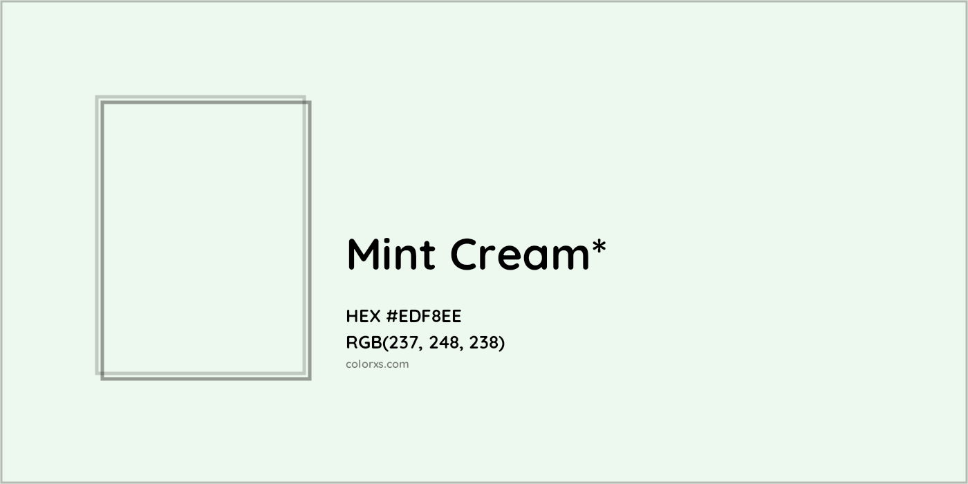 HEX #EDF8EE Color Name, Color Code, Palettes, Similar Paints, Images