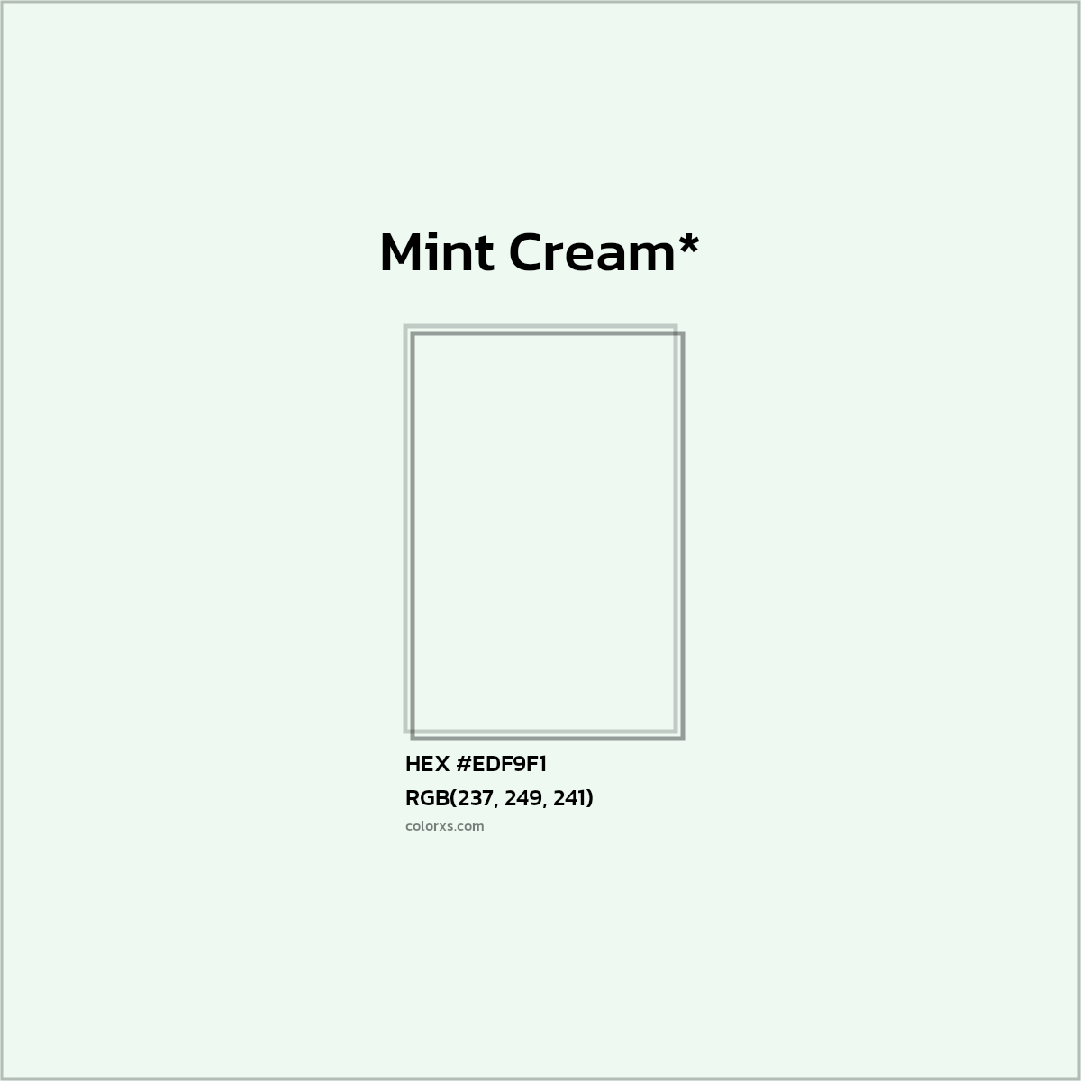 HEX #EDF9F1 Color Name, Color Code, Palettes, Similar Paints, Images