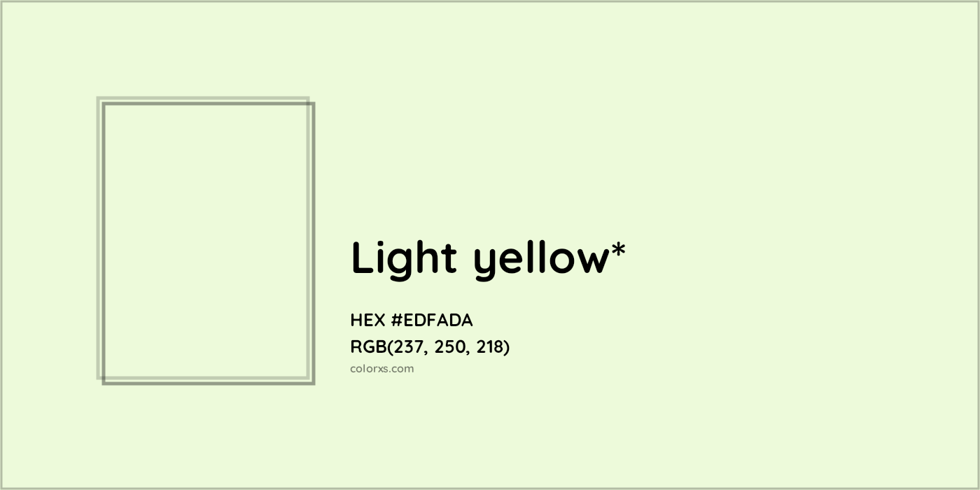 HEX #EDFADA Color Name, Color Code, Palettes, Similar Paints, Images