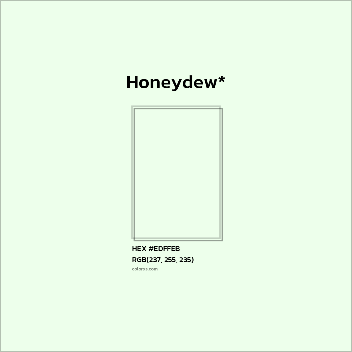 HEX #EDFFEB Color Name, Color Code, Palettes, Similar Paints, Images