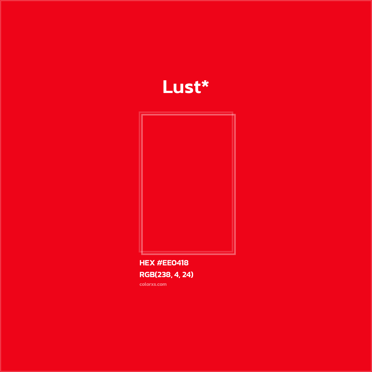 HEX #EE0418 Color Name, Color Code, Palettes, Similar Paints, Images