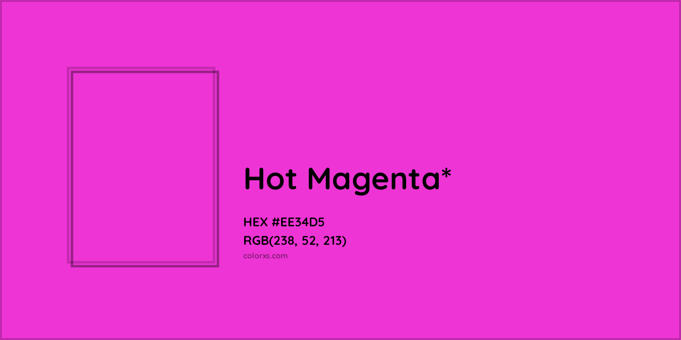 HEX #EE34D5 Color Name, Color Code, Palettes, Similar Paints, Images