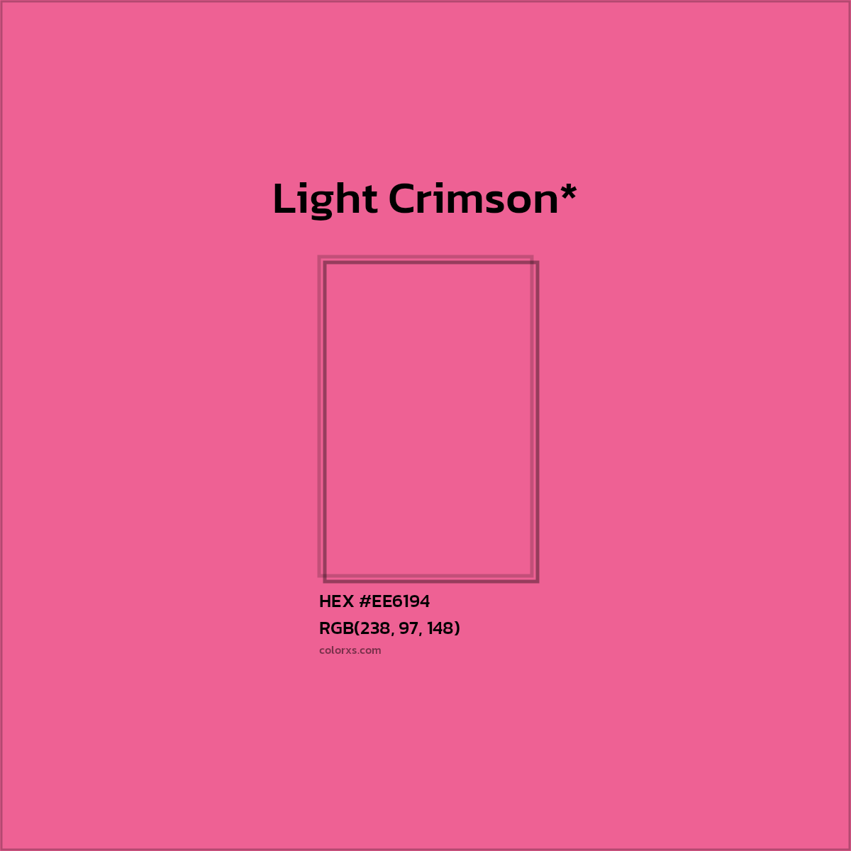 HEX #EE6194 Color Name, Color Code, Palettes, Similar Paints, Images