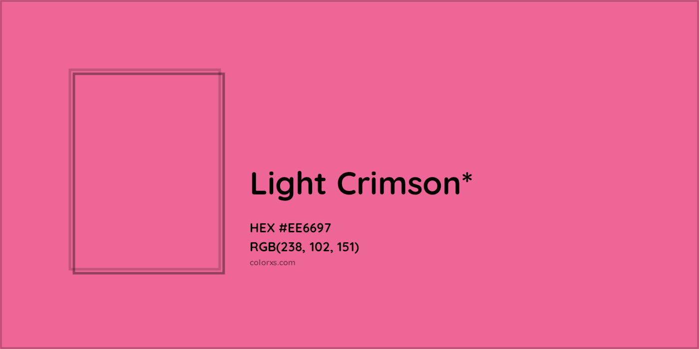 HEX #EE6697 Color Name, Color Code, Palettes, Similar Paints, Images