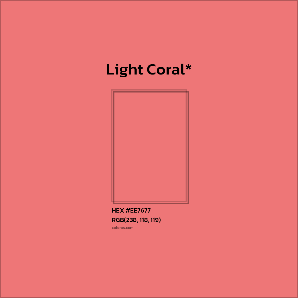 HEX #EE7677 Color Name, Color Code, Palettes, Similar Paints, Images