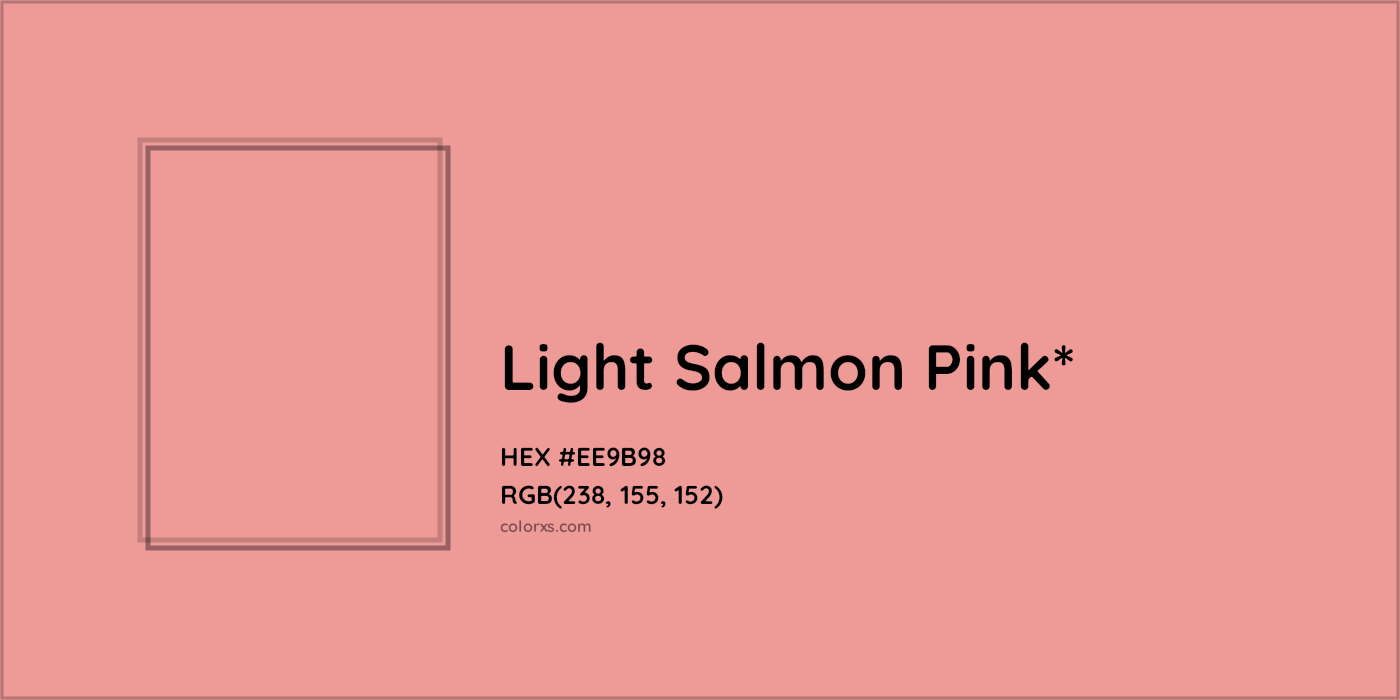 HEX #EE9B98 Color Name, Color Code, Palettes, Similar Paints, Images
