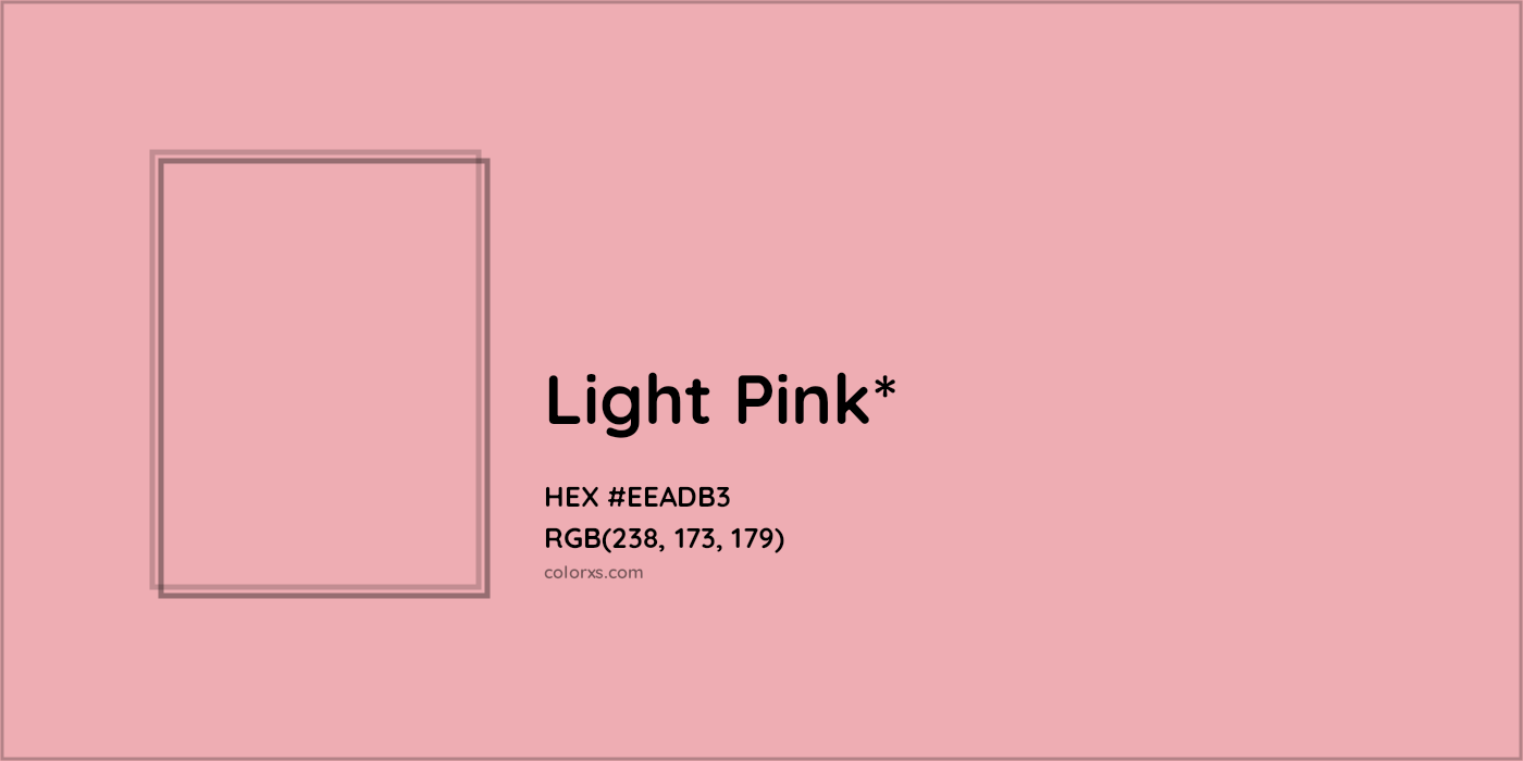 HEX #EEADB3 Color Name, Color Code, Palettes, Similar Paints, Images