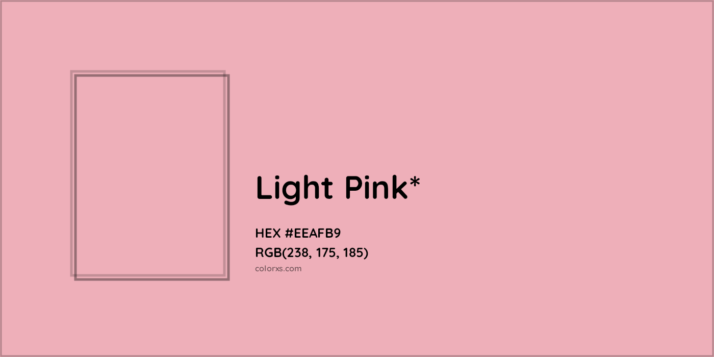 HEX #EEAFB9 Color Name, Color Code, Palettes, Similar Paints, Images