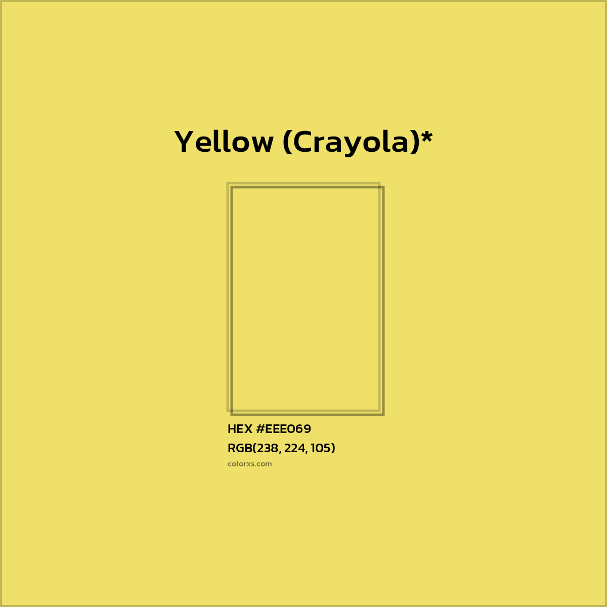 HEX #EEE069 Color Name, Color Code, Palettes, Similar Paints, Images