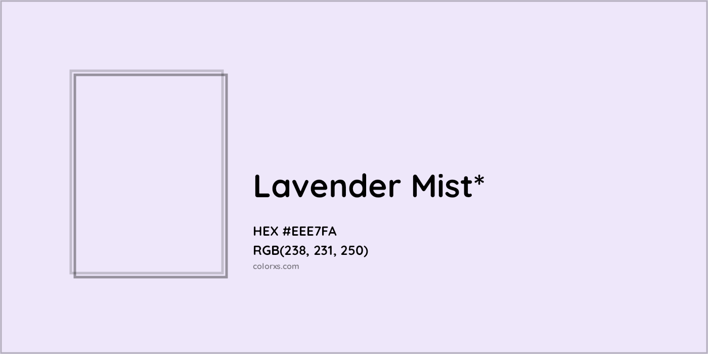 HEX #EEE7FA Color Name, Color Code, Palettes, Similar Paints, Images