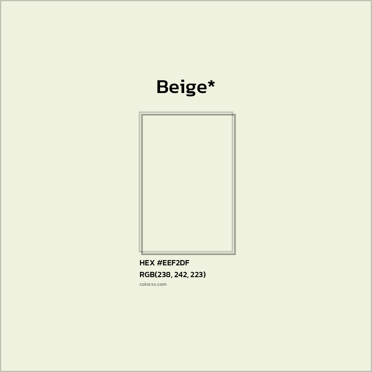 HEX #EEF2DF Color Name, Color Code, Palettes, Similar Paints, Images