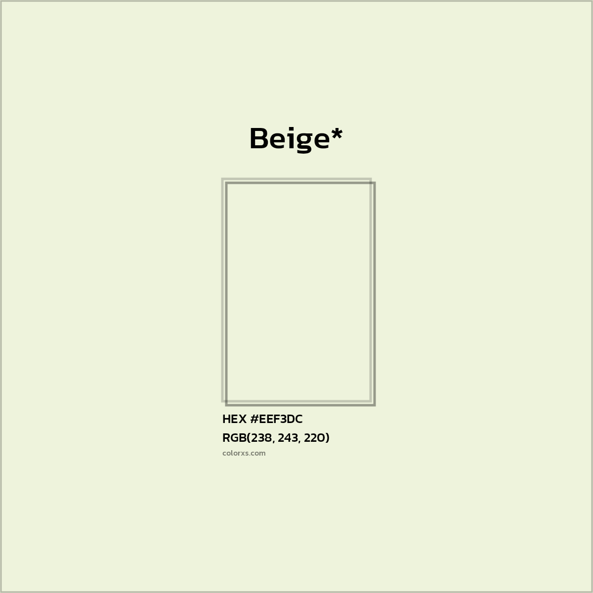 HEX #EEF3DC Color Name, Color Code, Palettes, Similar Paints, Images