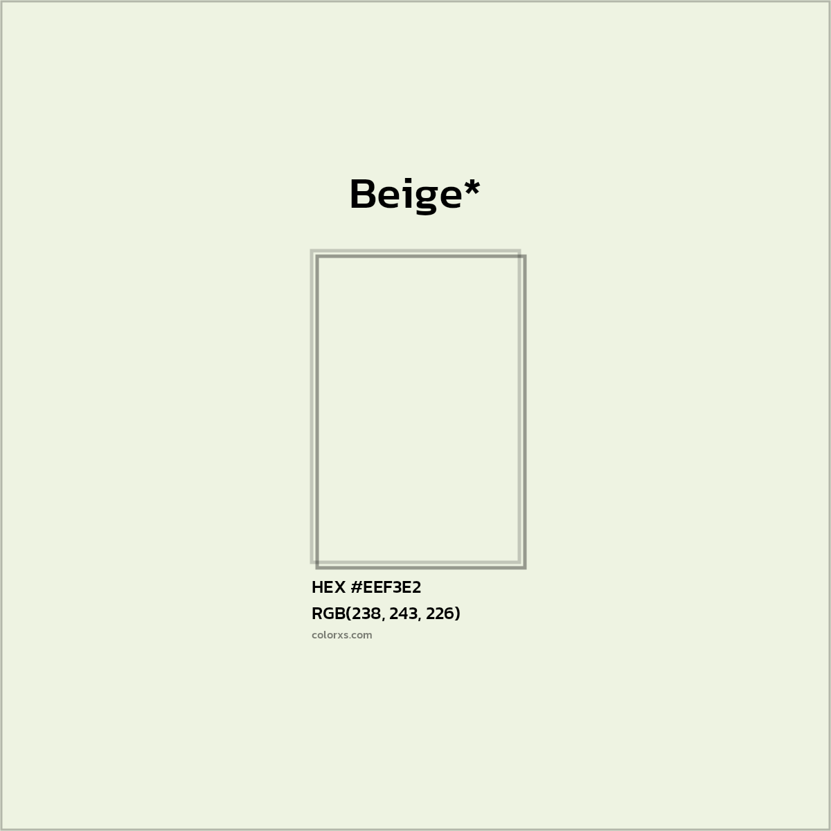 HEX #EEF3E2 Color Name, Color Code, Palettes, Similar Paints, Images