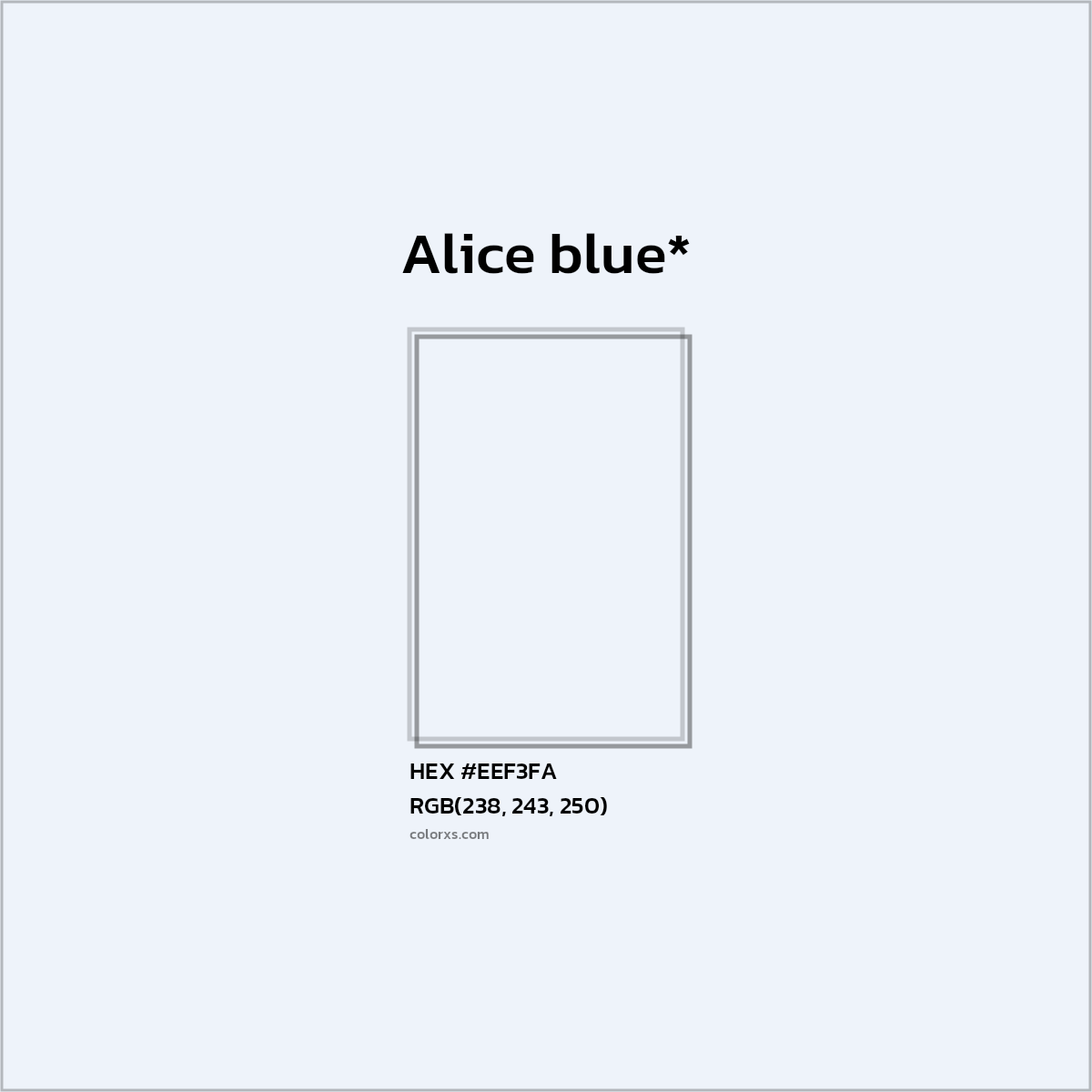 HEX #EEF3FA Color Name, Color Code, Palettes, Similar Paints, Images