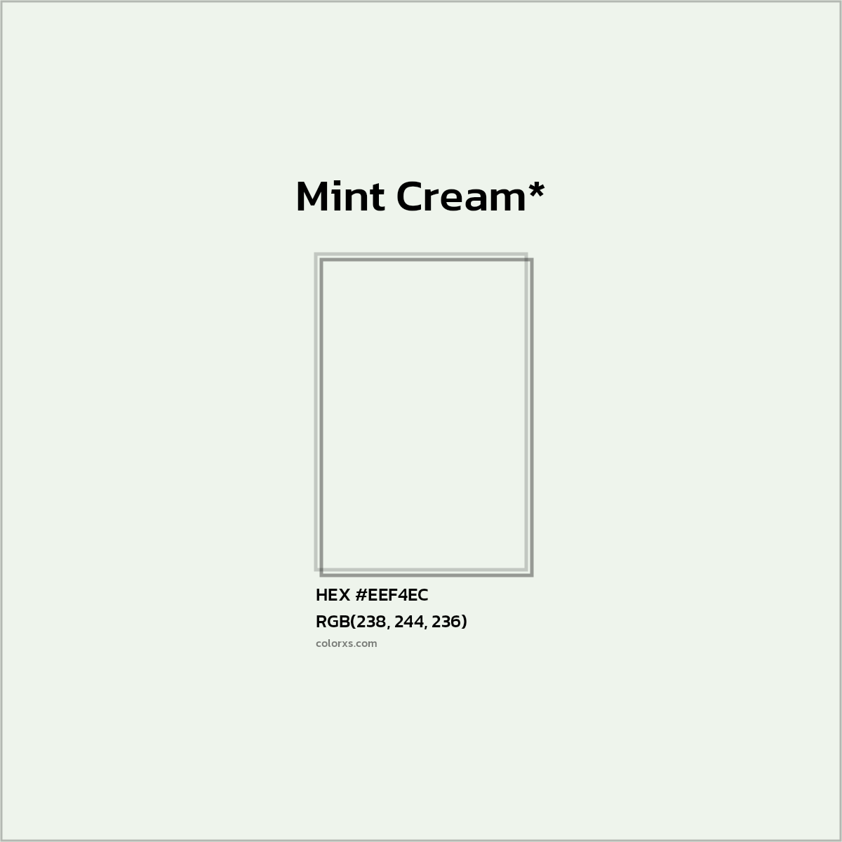 HEX #EEF4EC Color Name, Color Code, Palettes, Similar Paints, Images