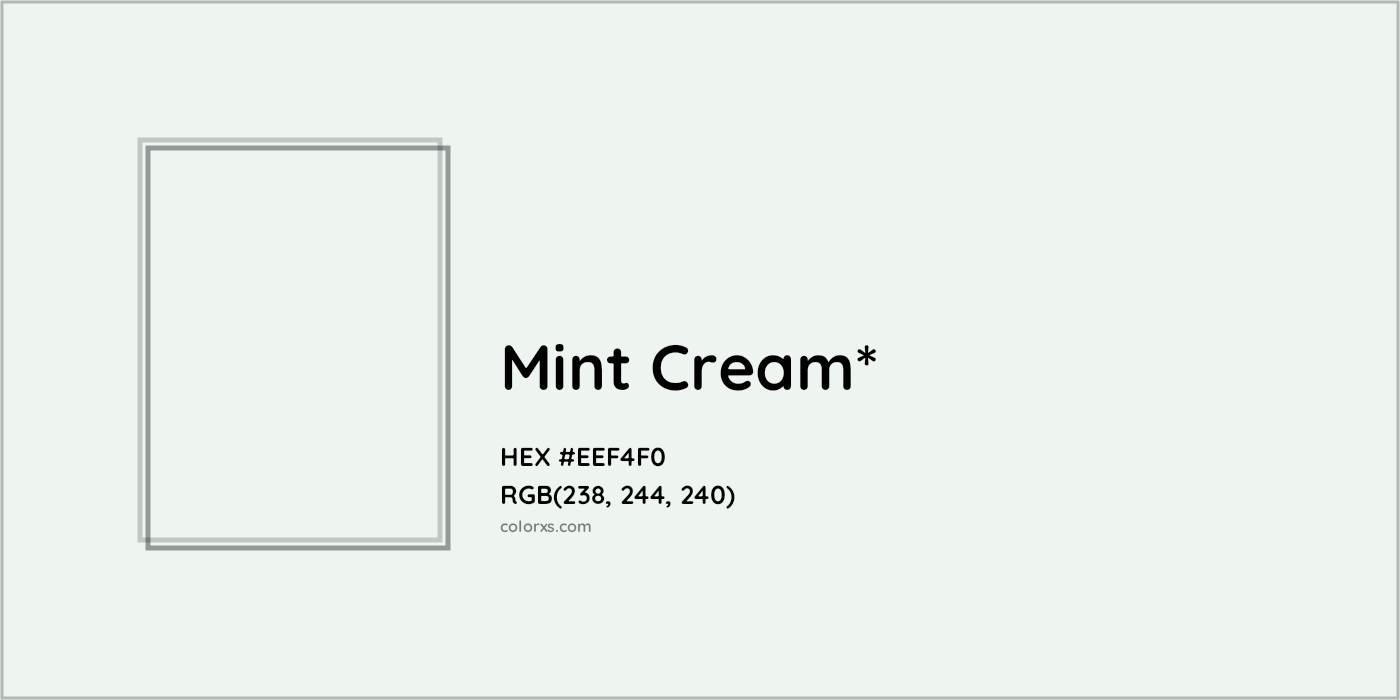 HEX #EEF4F0 Color Name, Color Code, Palettes, Similar Paints, Images