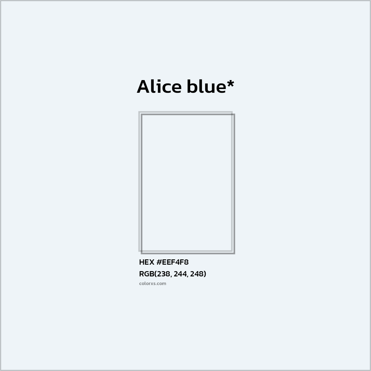 HEX #EEF4F8 Color Name, Color Code, Palettes, Similar Paints, Images