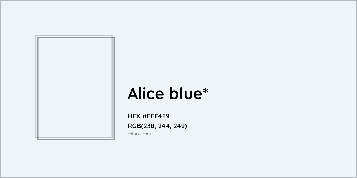 HEX #EEF4F9 Color Name, Color Code, Palettes, Similar Paints, Images