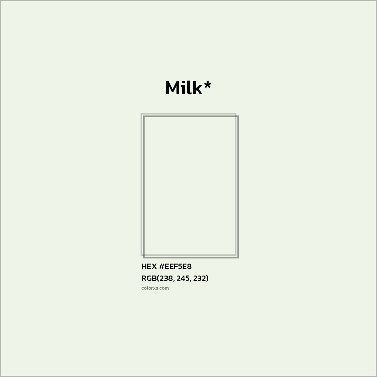 HEX #EEF5E8 Color Name, Color Code, Palettes, Similar Paints, Images
