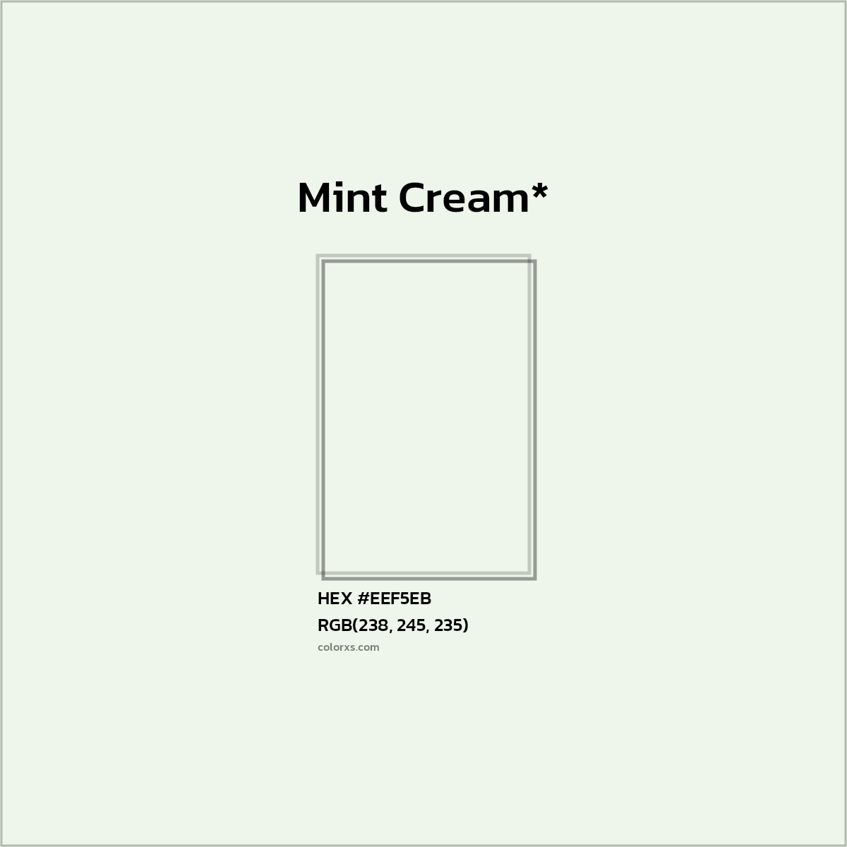 HEX #EEF5EB Color Name, Color Code, Palettes, Similar Paints, Images