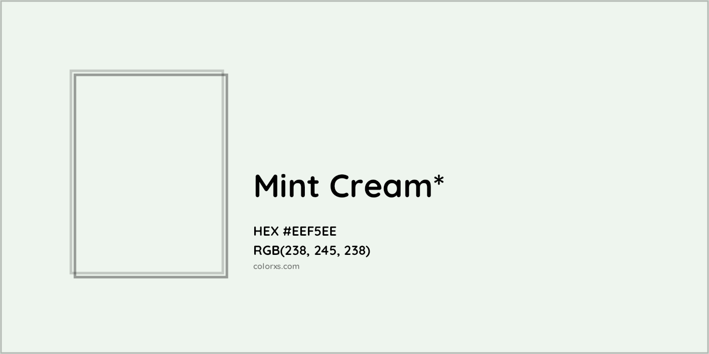 HEX #EEF5EE Color Name, Color Code, Palettes, Similar Paints, Images