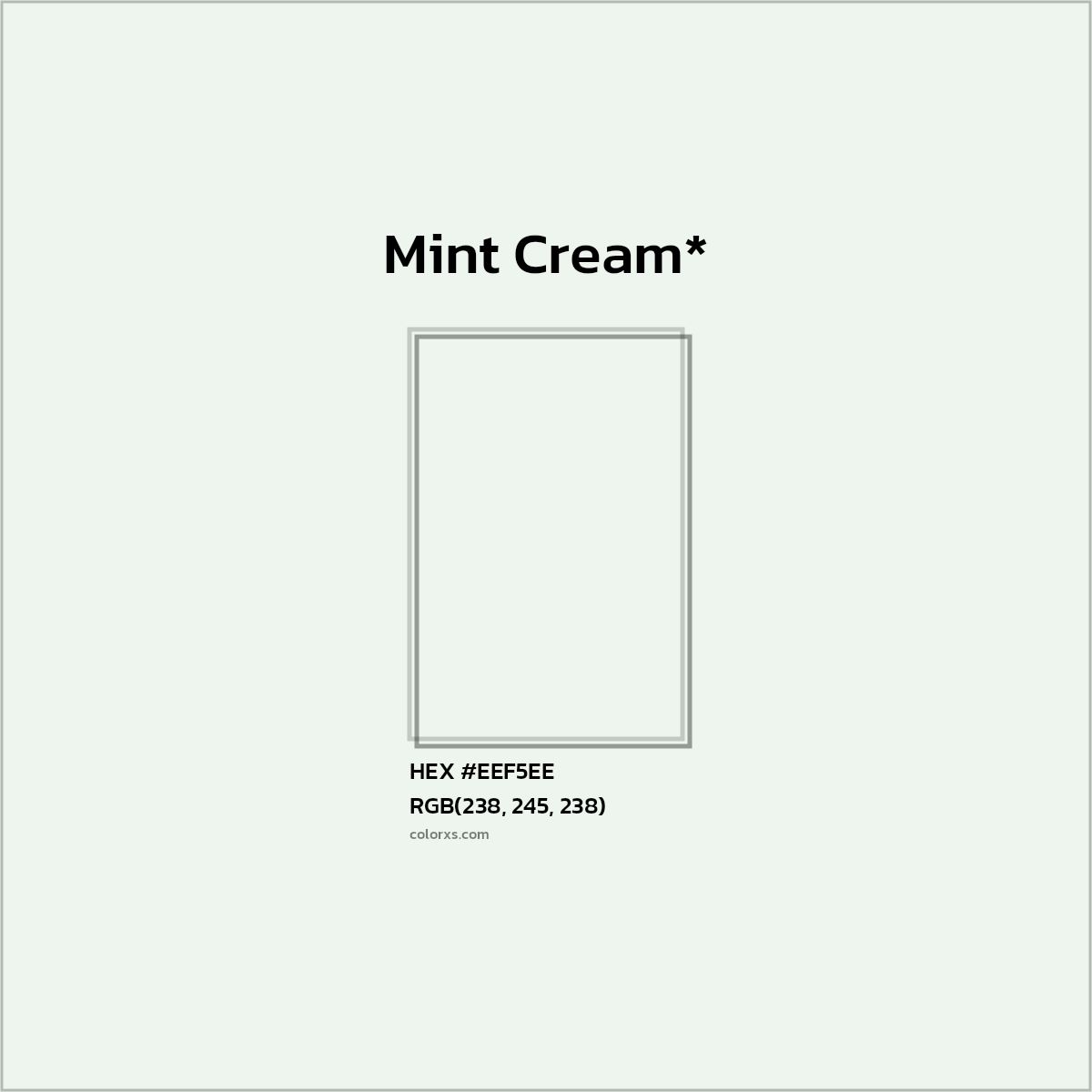 HEX #EEF5EE Color Name, Color Code, Palettes, Similar Paints, Images