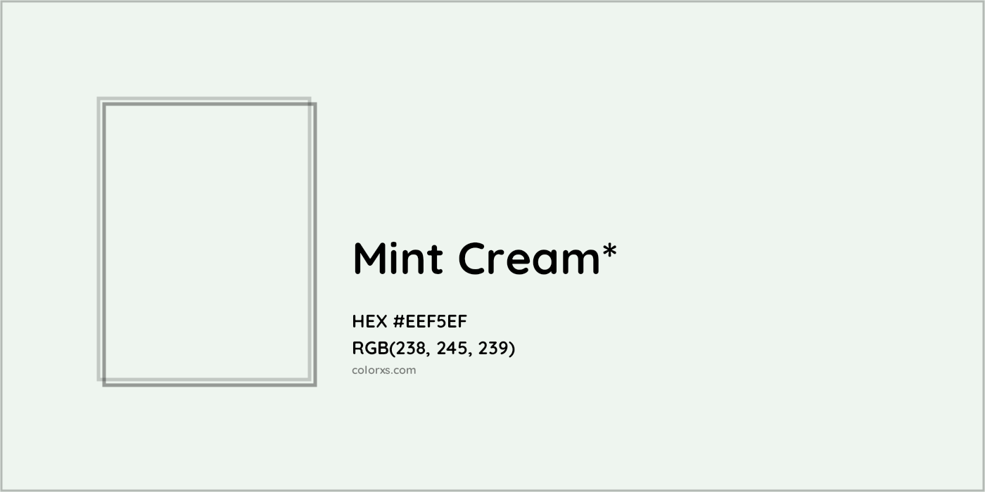 HEX #EEF5EF Color Name, Color Code, Palettes, Similar Paints, Images