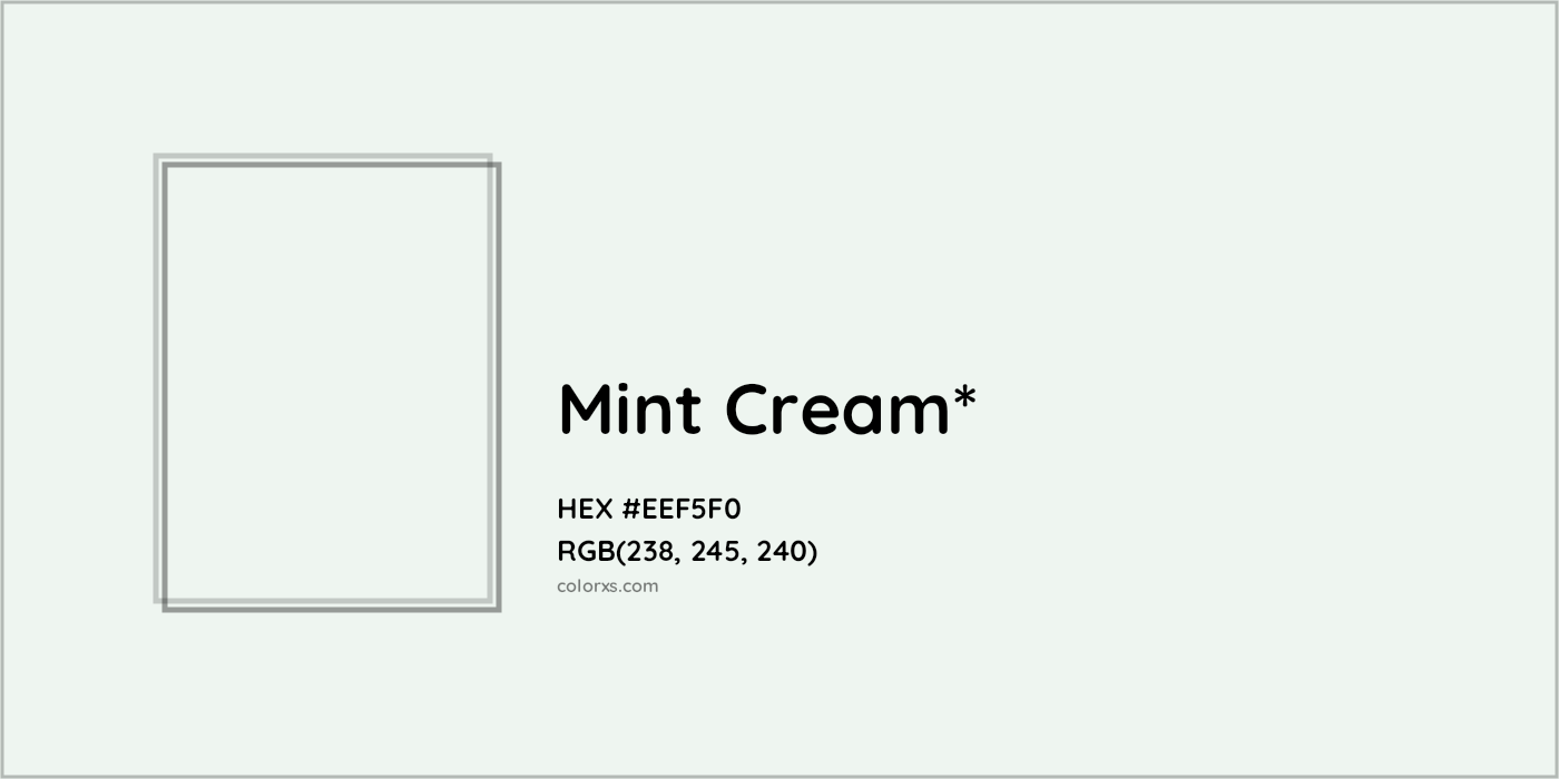 HEX #EEF5F0 Color Name, Color Code, Palettes, Similar Paints, Images