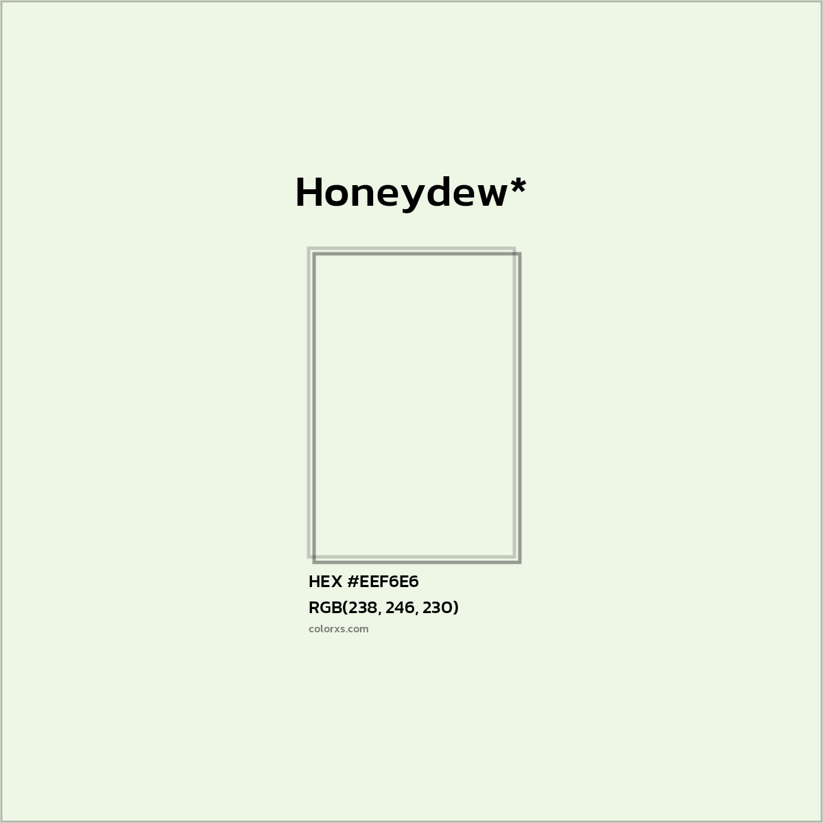 HEX #EEF6E6 Color Name, Color Code, Palettes, Similar Paints, Images