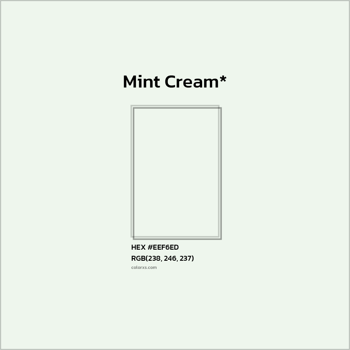 HEX #EEF6ED Color Name, Color Code, Palettes, Similar Paints, Images
