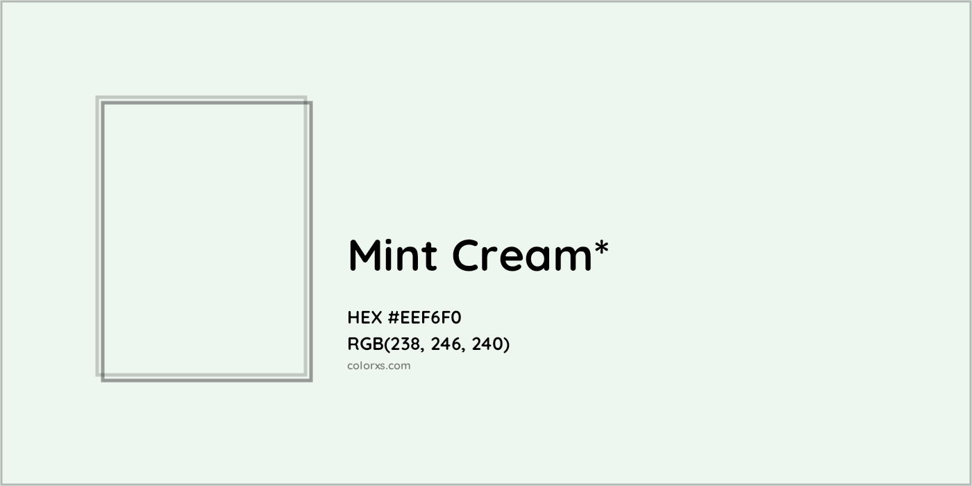 HEX #EEF6F0 Color Name, Color Code, Palettes, Similar Paints, Images