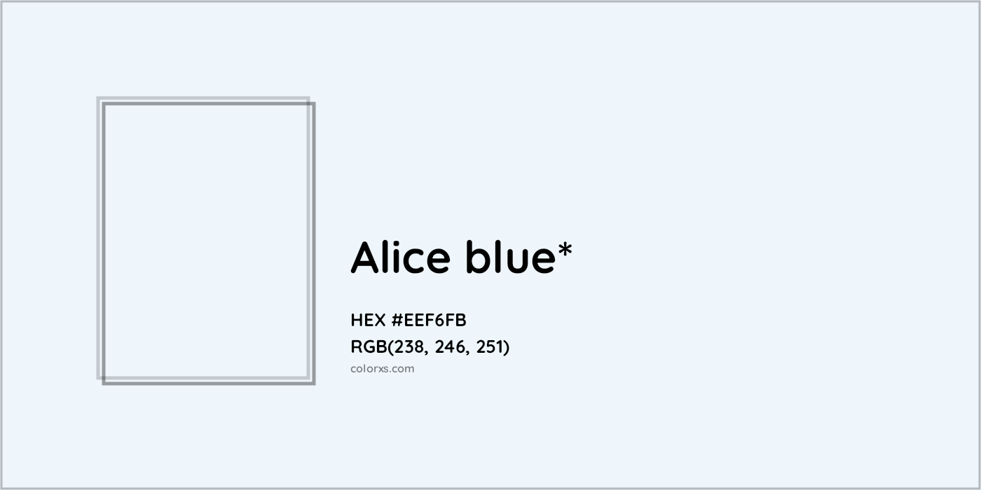 HEX #EEF6FB Color Name, Color Code, Palettes, Similar Paints, Images
