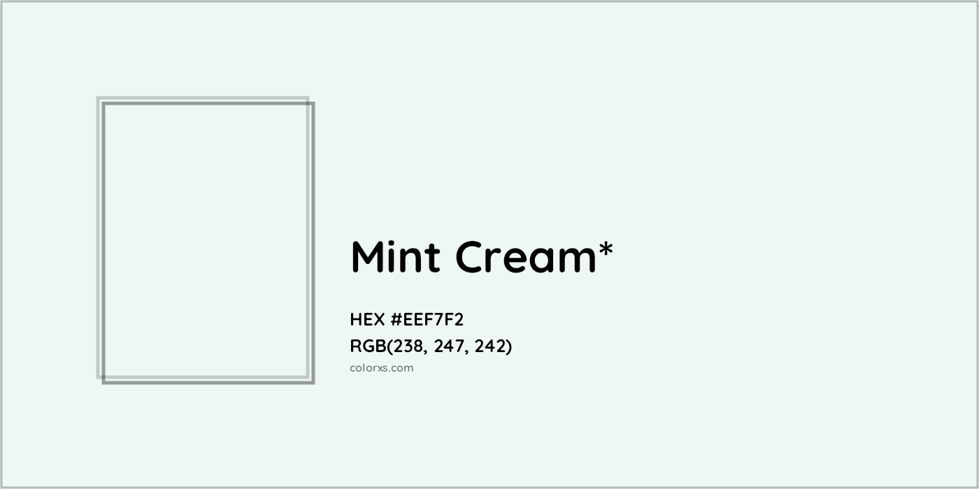 HEX #EEF7F2 Color Name, Color Code, Palettes, Similar Paints, Images