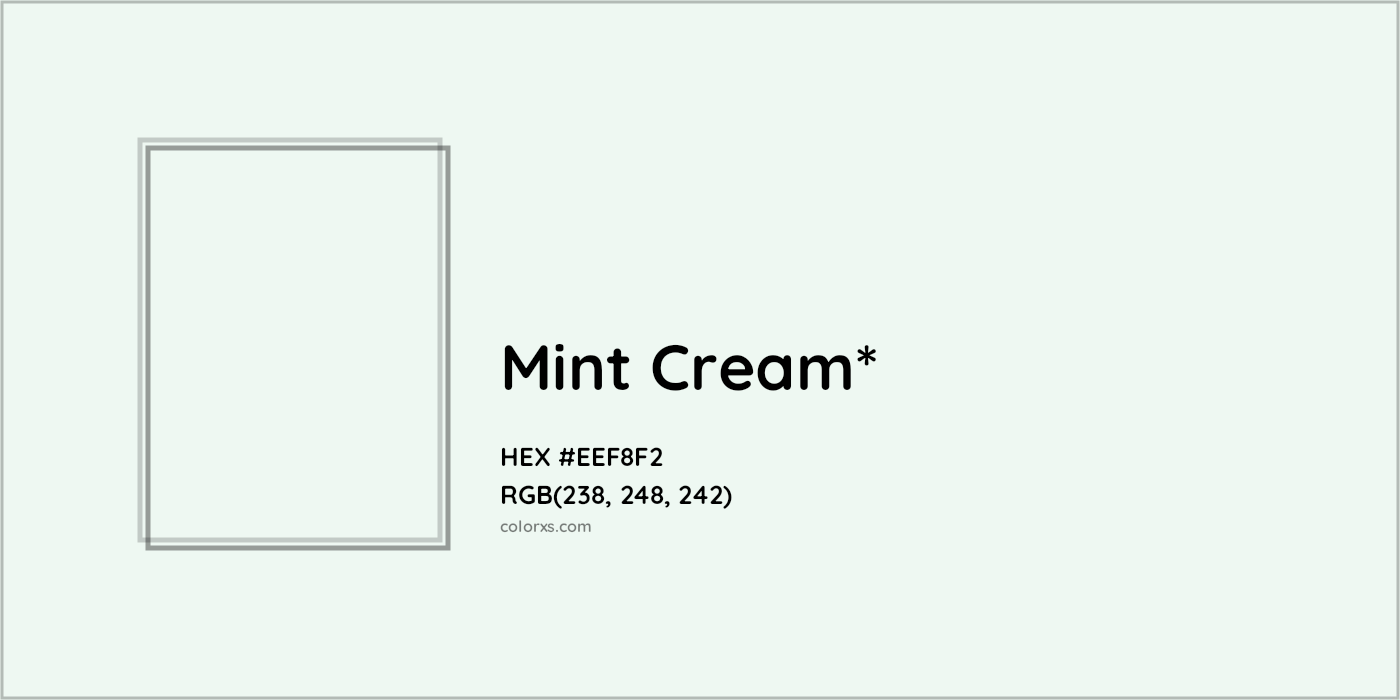 HEX #EEF8F2 Color Name, Color Code, Palettes, Similar Paints, Images