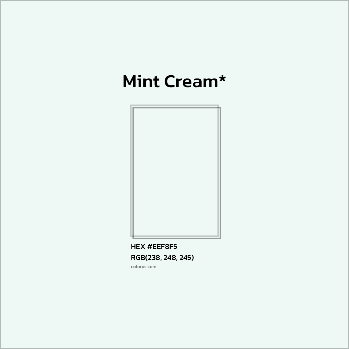 HEX #EEF8F5 Color Name, Color Code, Palettes, Similar Paints, Images