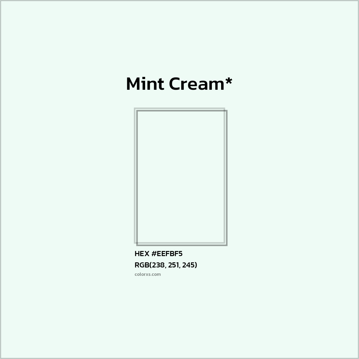HEX #EEFBF5 Color Name, Color Code, Palettes, Similar Paints, Images