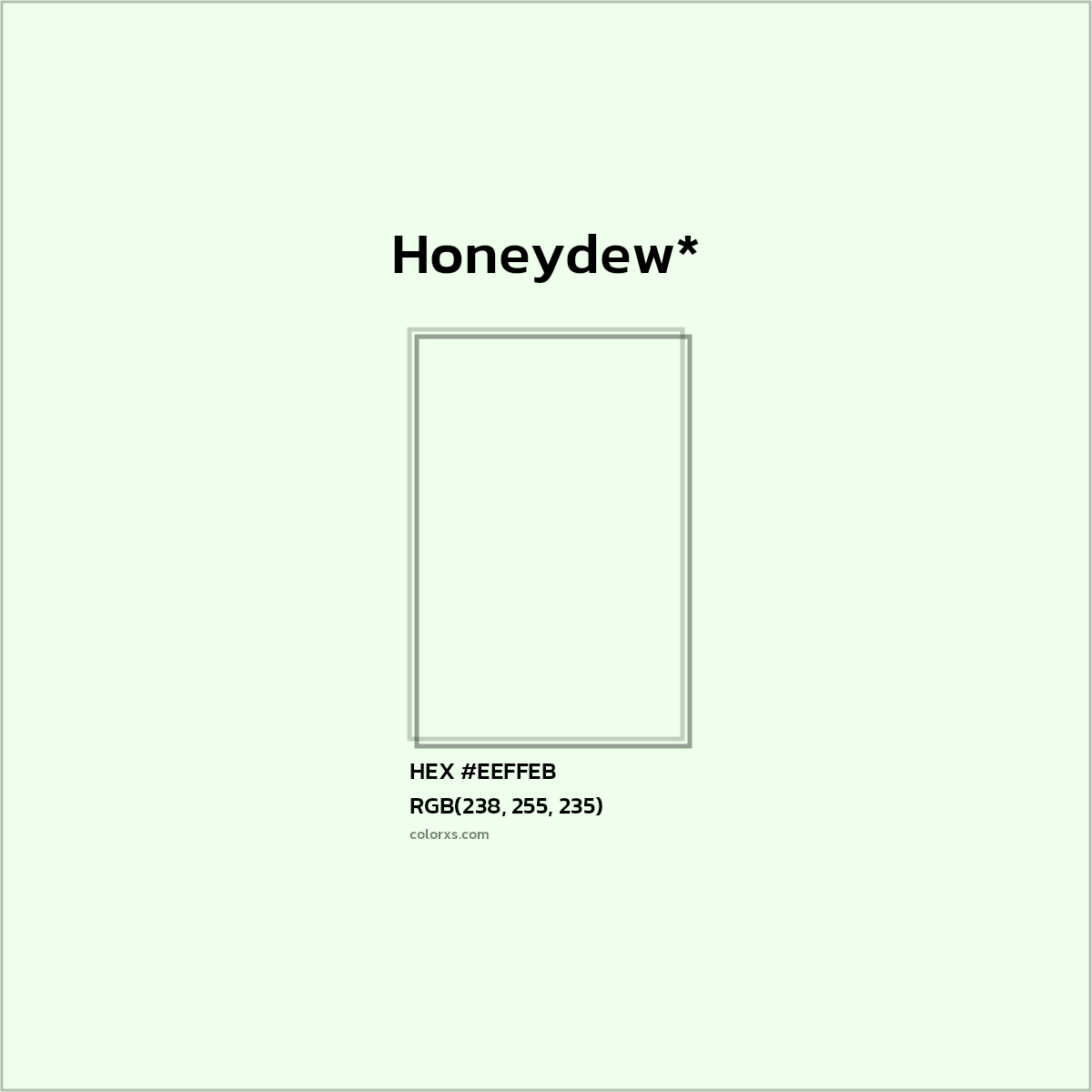 HEX #EEFFEB Color Name, Color Code, Palettes, Similar Paints, Images