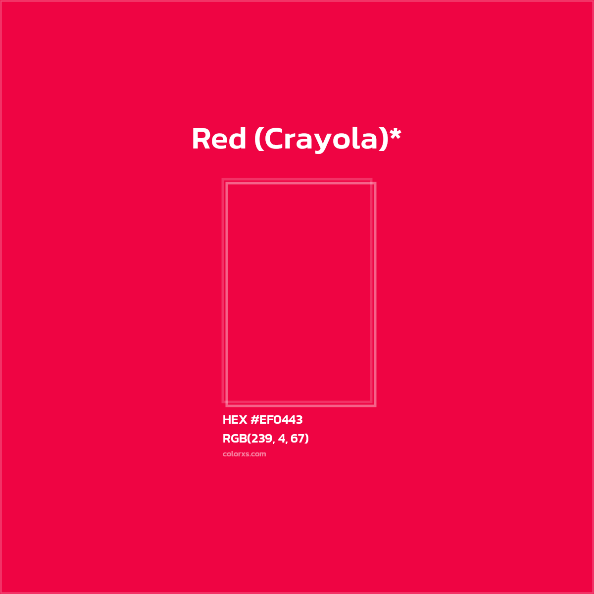 HEX #EF0443 Color Name, Color Code, Palettes, Similar Paints, Images