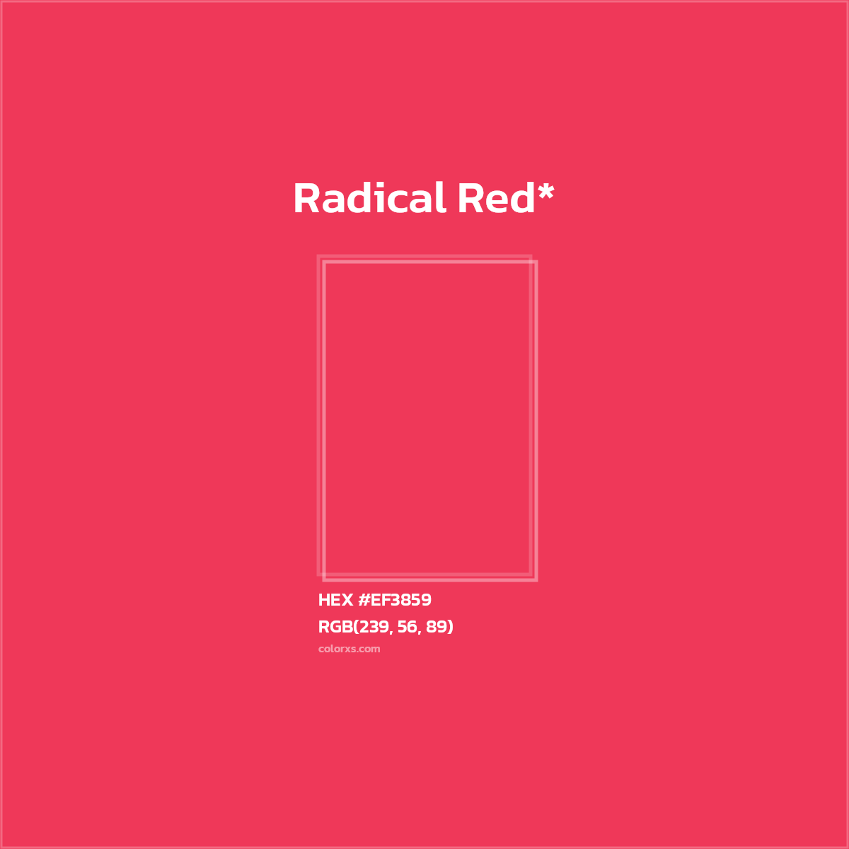 HEX #EF3859 Color Name, Color Code, Palettes, Similar Paints, Images