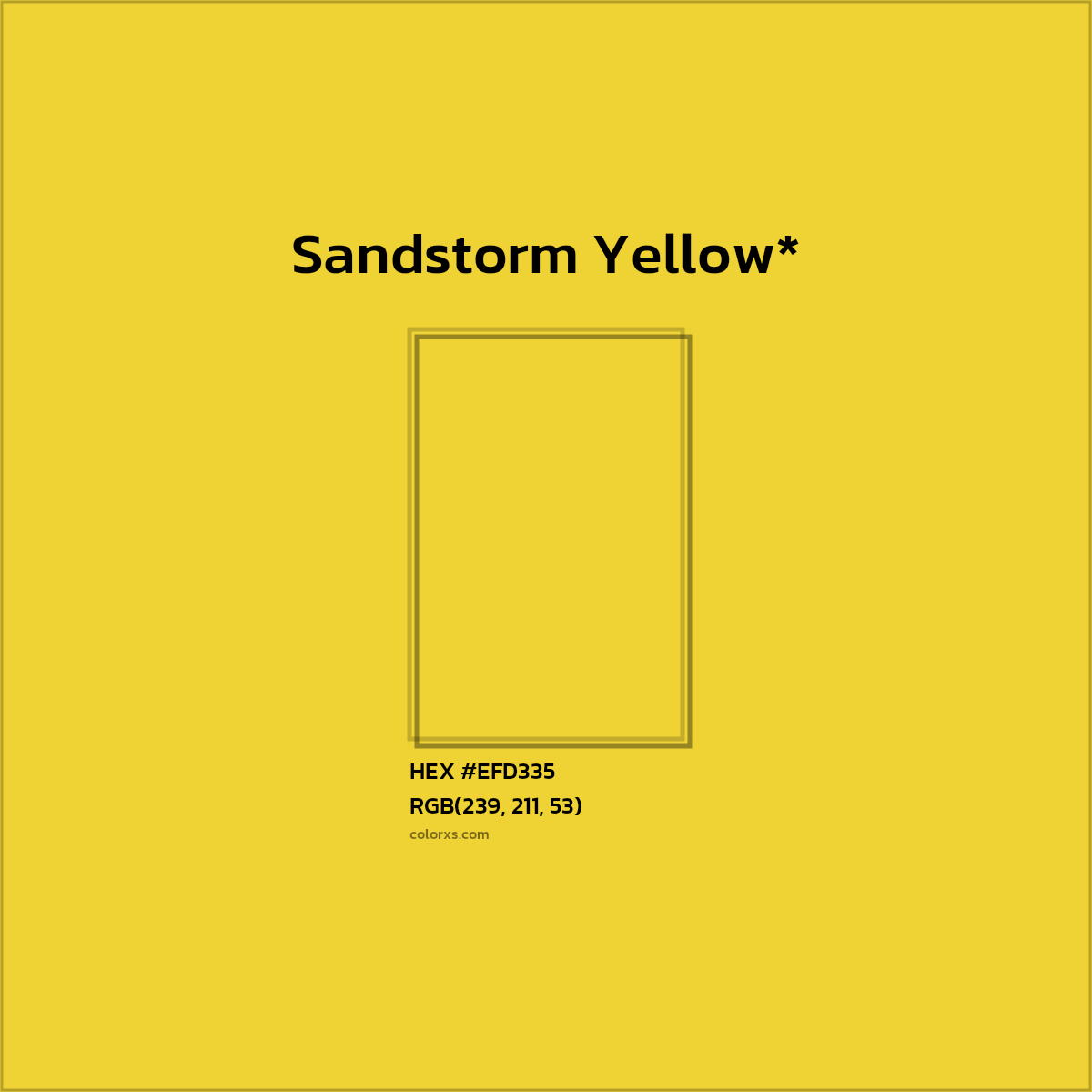 HEX #EFD335 Color Name, Color Code, Palettes, Similar Paints, Images