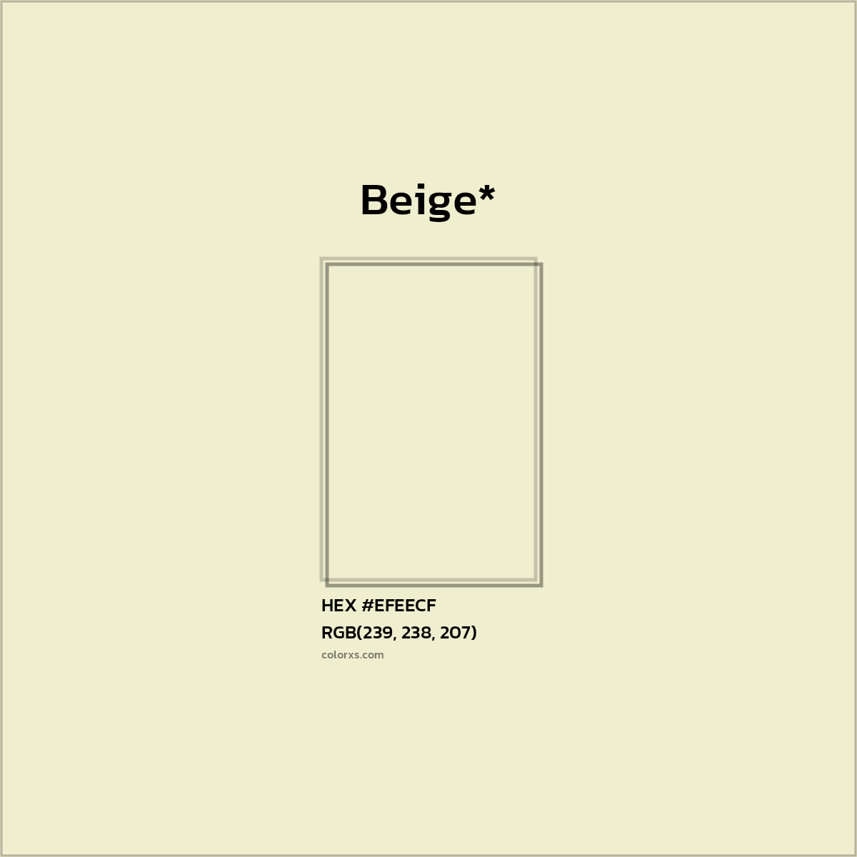 HEX #EFEECF Color Name, Color Code, Palettes, Similar Paints, Images