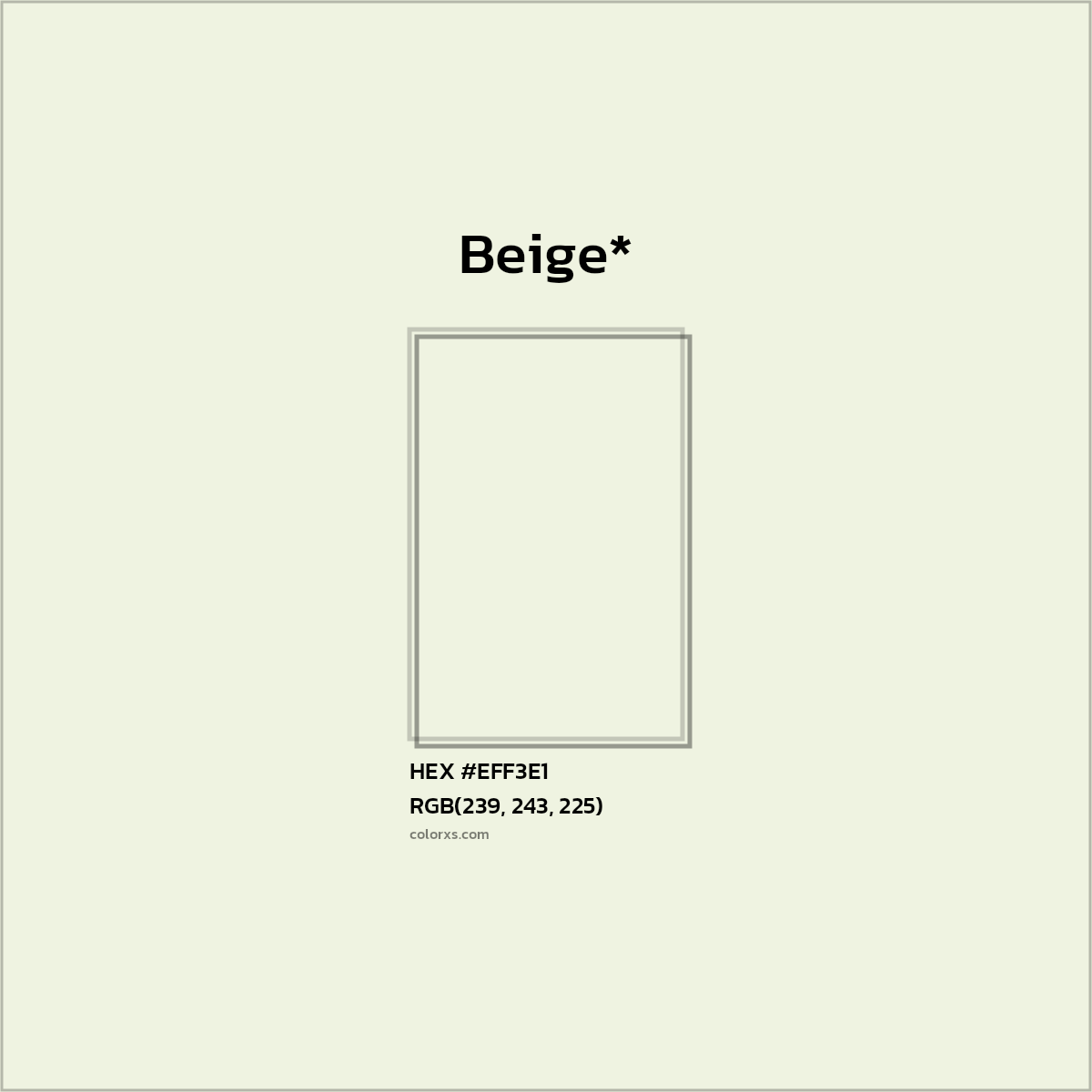 HEX #EFF3E1 Color Name, Color Code, Palettes, Similar Paints, Images