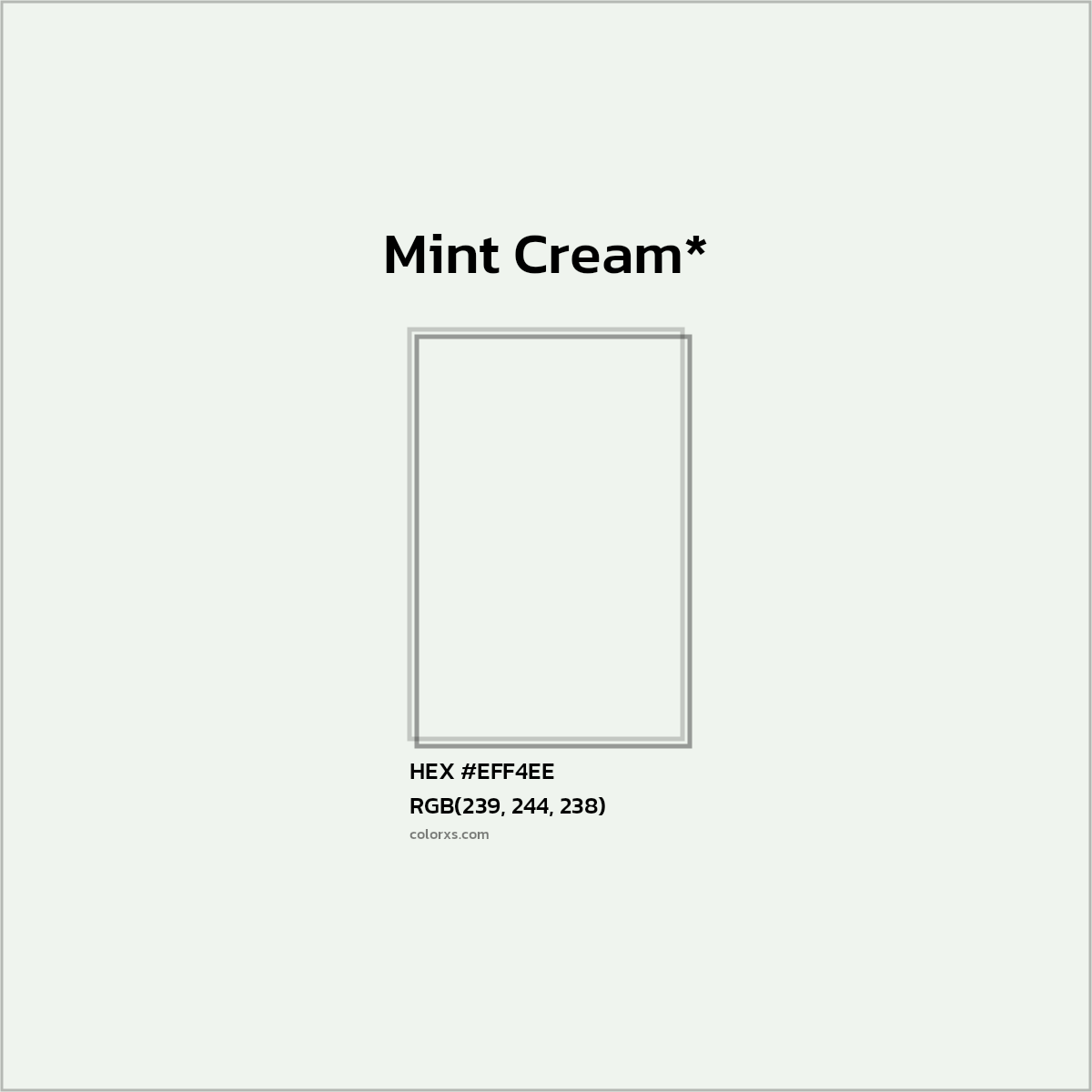 HEX #EFF4EE Color Name, Color Code, Palettes, Similar Paints, Images