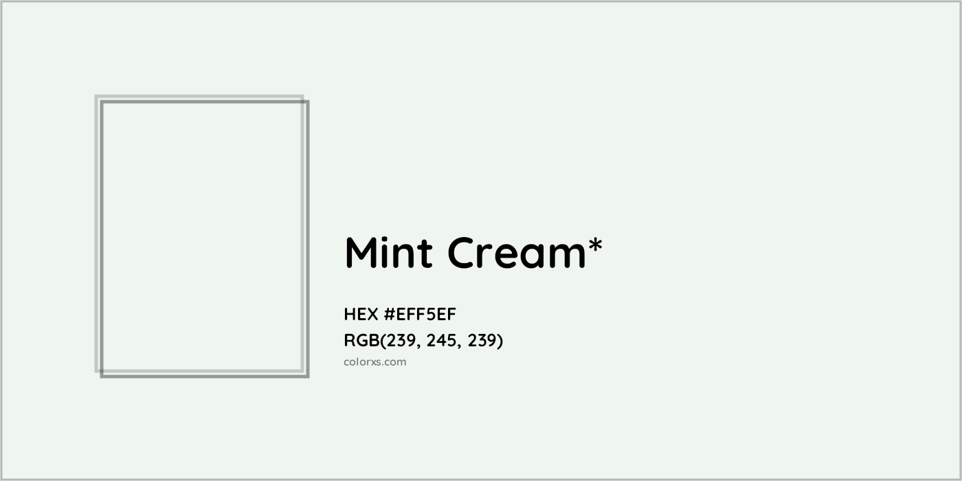 HEX #EFF5EF Color Name, Color Code, Palettes, Similar Paints, Images